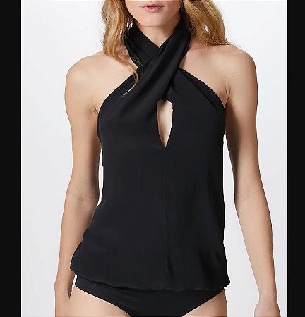 decote cruzado na frente