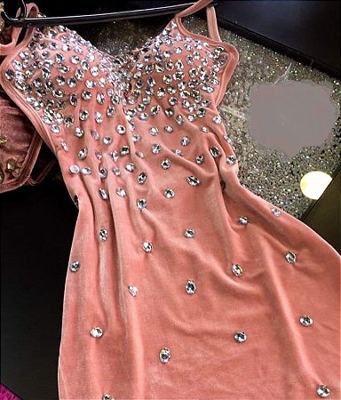 vestido de veludo rosa