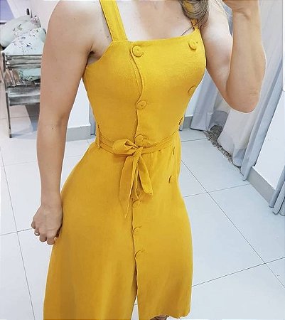 vestido mostarda festa