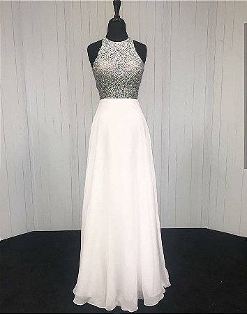 vestido branco com prata