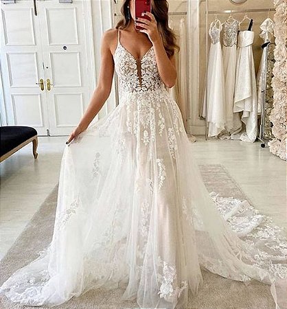 vestido de noiva com alça