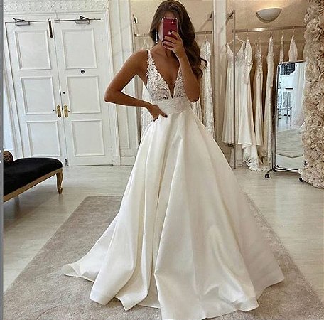 vestido de noiva com alça