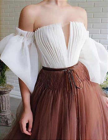 vestido saia tule