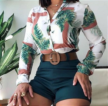 camisa longa com short