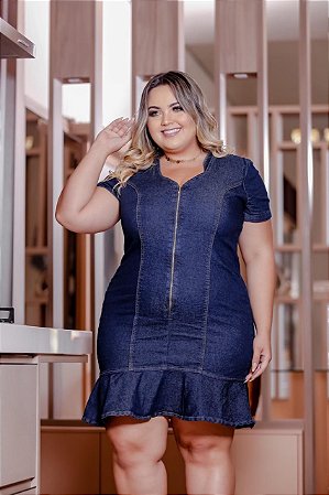 vestidos jeans plus size atacado