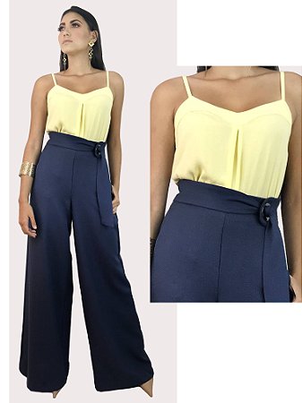 calça pantalona azul royal