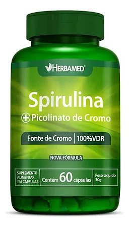 Spirulina + Picolinato de Cromo c/ 60 Cápsulas