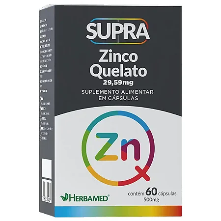 Zinco Quelato 29,59 mg c/ 60 Cápsulas