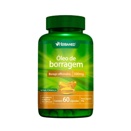 Óleo de Borragem 500 mg c/ 60 Cápsulas
