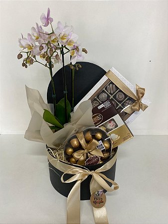 Caixa Box Orquídea e Chocolates