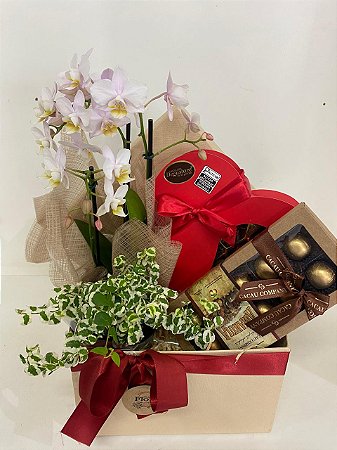 Caixa Box Orquídea e Chocolates