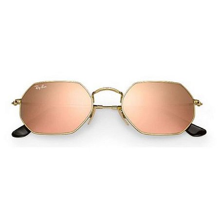 Óculos de Sol Ray-Ban RB3556 Octagonal rosa espelhado