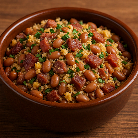 Feijao tropeiro com linguica calabresa