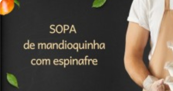 Sopa de mandioquinha com espinafre