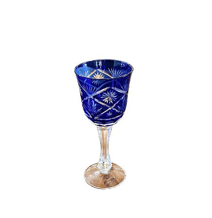 Taça Decorativa de Cristal Azul para Água