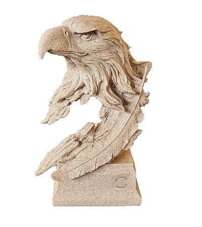 Escultura Decorativa Cabeça de Águia em Resina