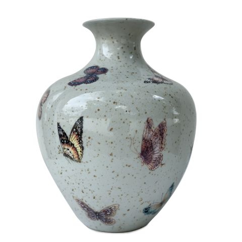 Vaso de Porcelana com Borboletas