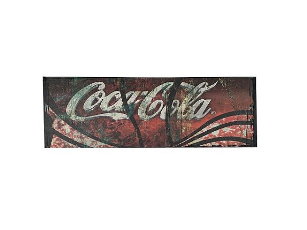 Quadro Coca Cola 0,50m X 1,50m - Tela Hibrida Impressa com Intervenção de Tinta Acrílica