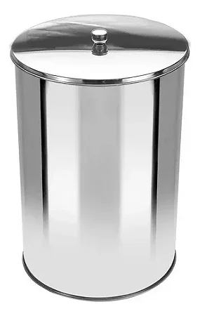 Lixeira Office com Tampa em Aço Inox 7 Litros