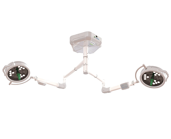 FOCO CIRÚRGICO DE TETO FL 2000 TLM 12X12 LEDS - 02 BRAÇOS | MEMBRANA | GIRO 360° MEDPEJ