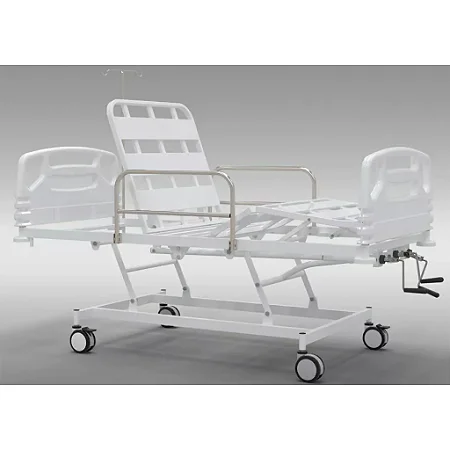 CAMA FOWLER 3 MANIVELAS DOBRÁVEL, CABECEIRA E PESEIRA ABS PORTAL HOSPITALAR