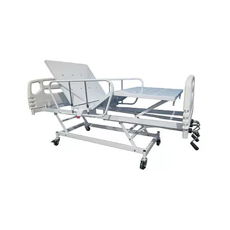 CAMA FOWLER 3 MANIVELAS – CABECEIRA E PESEIRA INJETADA E GRADES EM AÇO CARBONO – PE2701 PORTAL HOSPITALAR