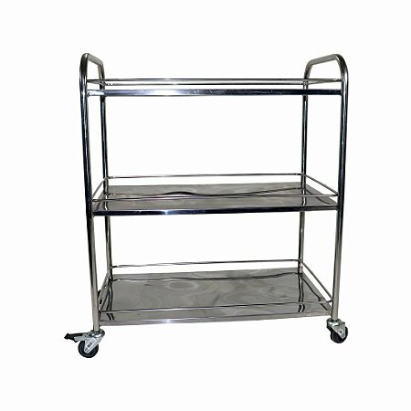 CARRO DE TRANSPORTE 3 BANDEJAS EM AÇO INOX – PE2800-I PORTAL HOSPITALAR
