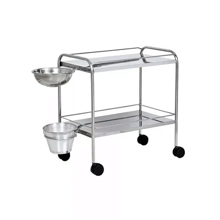 CARRO DE CURATIVO 2 PRATELEIRAS EM AÇO INOX – PE2798 PORTAL HOSPITALAR