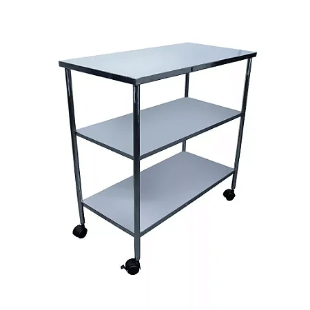 MESA AUXILIAR 40X80X80 AÇO INOX – 3 PRATELEIRAS – PE2793-IR PORTAL