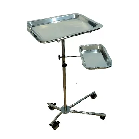 MESA DE MAYO 2 BANDEJAS INOX LUXO PE2857-I PORTAL HOSPITALAR