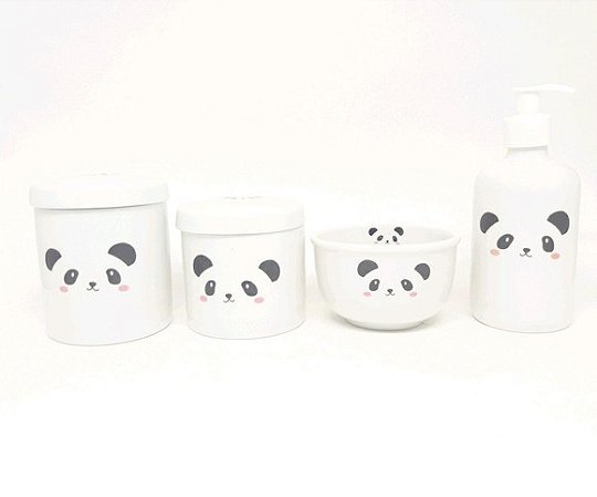 Kit Higiene Bebê Porcelana Urso Panda