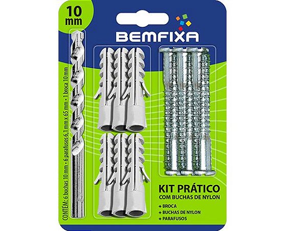 KIT PRATICO 10MM (Parafusos, Buchas e Broca) - Materiais para Construção,  utilidades domésticas, jardinagem, ferramentas, tintas e acesssórios