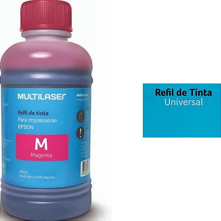 Tinta Multilaser Magenta Compatível com Impressoras Epson 250ml de Tinta
