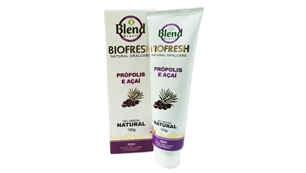 Gel Dental Natural Biofresh Própolis e Açaí Blend Brasil 120g