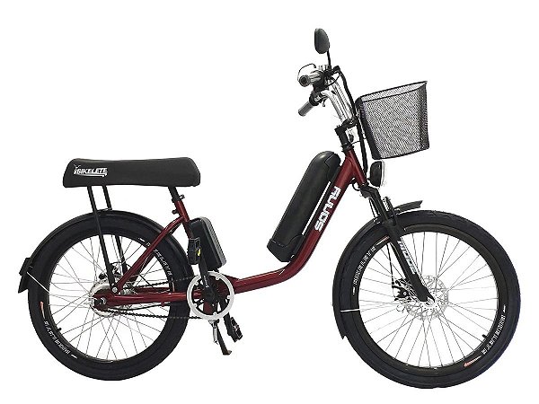Bicicleta Elétrica Sonny 350w com Bateria de Lítio Banco XR - Vermelho -  Bikelete Loja - Maior Fabricante de Mobiletes do Brasil