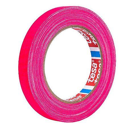 Fita Tecido Gaffer Tape Tesa 12mm X 25m Rosa Fluorescente