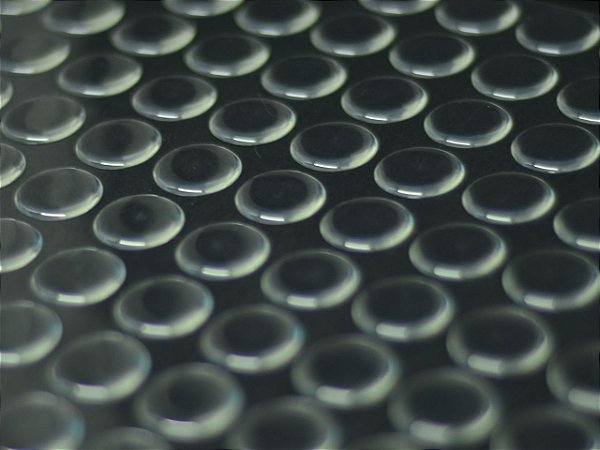 Batentes de Silicone Redondo Transparente 12mm Cartela com 50 peças