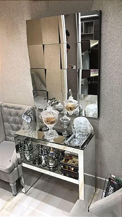 Conjunto aparador c/ prateleira + painel 3D 