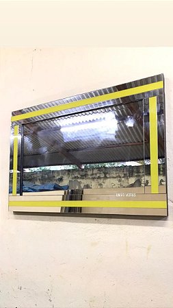 Painel espelhado borda colorida - Amarelo 