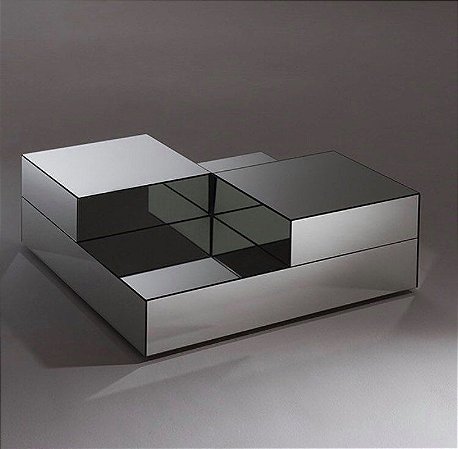 Mesa de centro bicolor toda espelhada 
