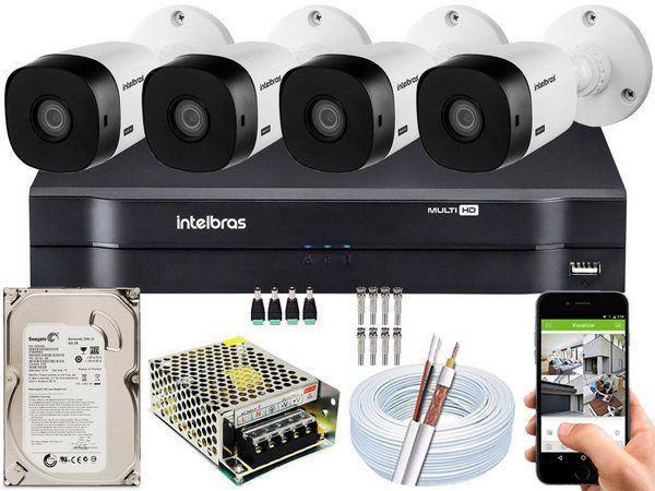 Kit de 4 câmeras Intelbras HDCVi