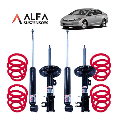 Kit Completo de Suspensão Fixa Esportiva Honda Civic (2001/2006)