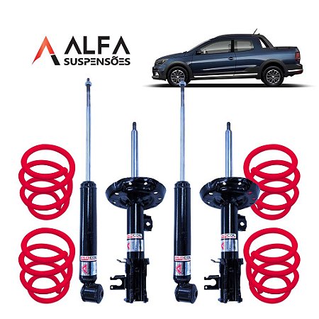 Kit Completo de Suspensão Fixa Esportiva Vw Saveiro G5, G6, G7 e G8