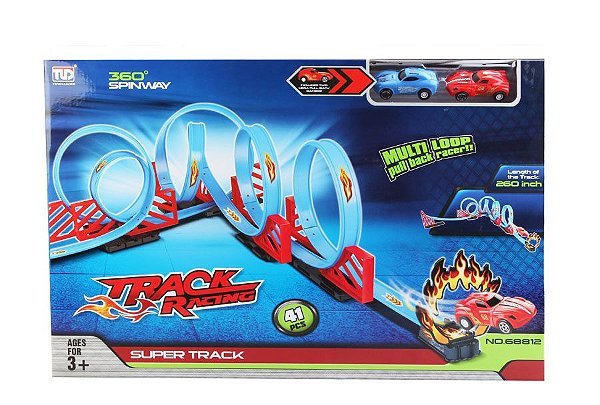 Pista Carrinhos Corrida Looping 360° Lançador Tipo Hotwheels