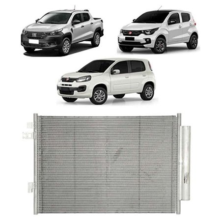 Condensador Fiat Mobi Strada Uno 2017 a 2022 Denso