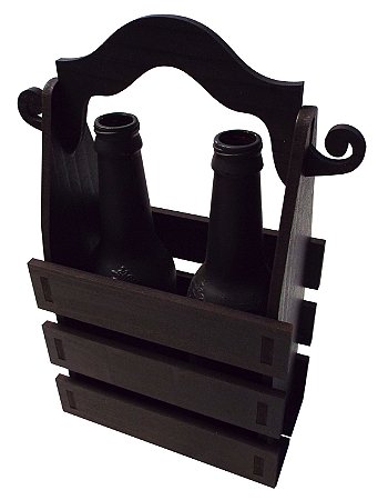 Caixote para Cerveja / Presente (2 Long Neck) - PRETO