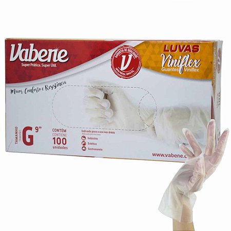 Luva Viniflex G com 100 Unidades - Vabene