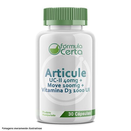 ARTICULE (UC-II 40mg +  Move 100mg + Vitamina D3 1000 UI) - 30 Cápsulas