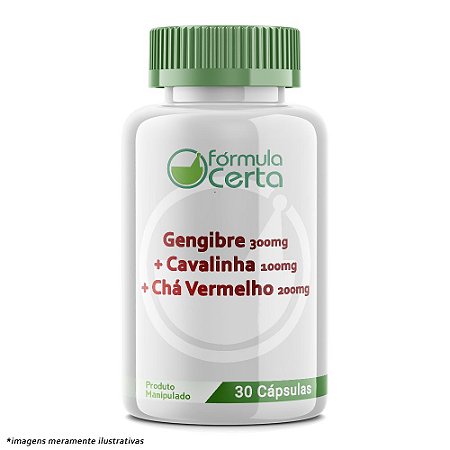 Gengibre 300mg + Cavalinha 100mg + Chá Vermelho 200mg