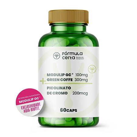 Modulip GC 100mg + Green Coffee 300mg + Picolinato de cromo 200mcg